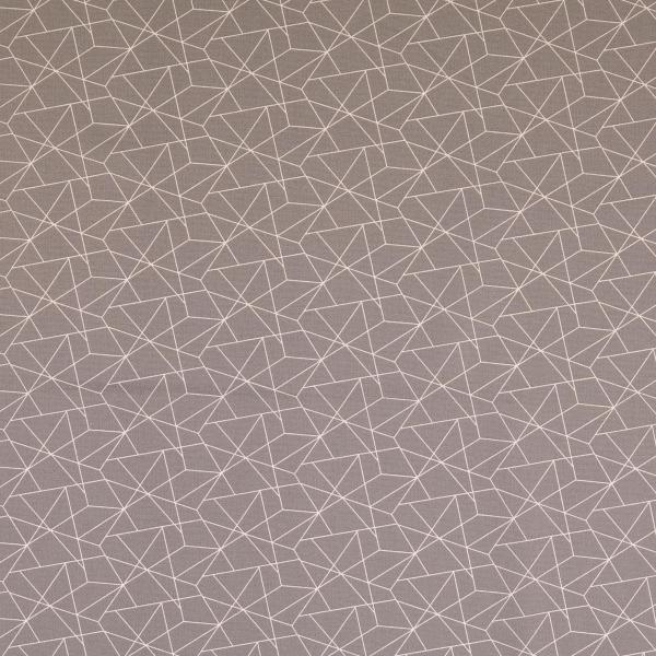 Baumwolldruck Grafisches Muster in Weiß auf Hellgrau